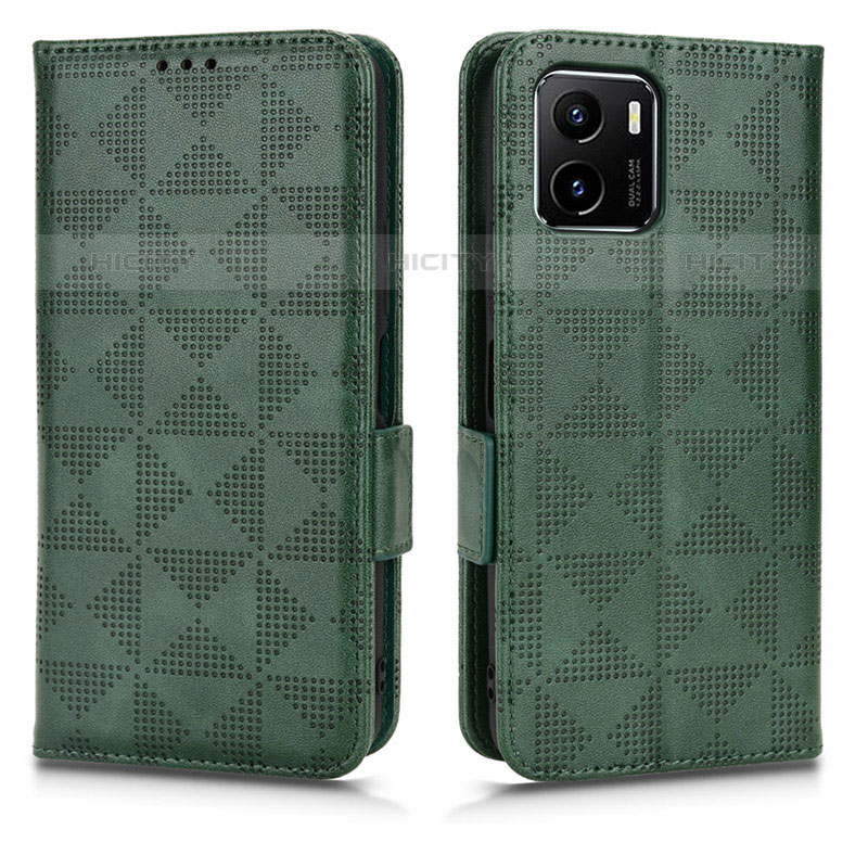 Funda de Cuero Cartera con Soporte Carcasa C02X para Vivo iQOO U5x Verde