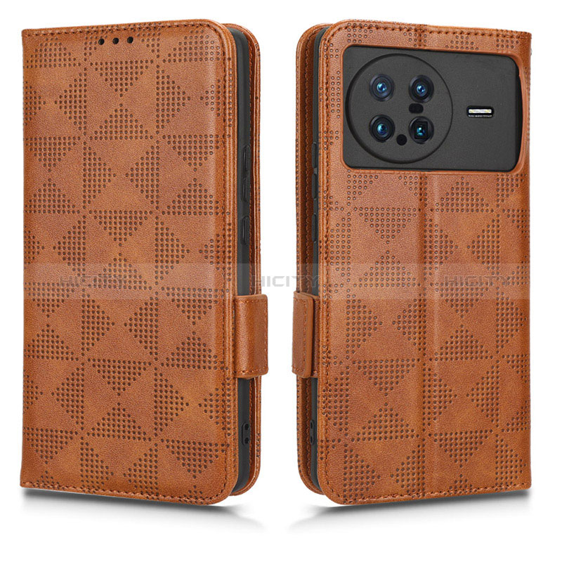 Funda de Cuero Cartera con Soporte Carcasa C02X para Vivo X Note Marron