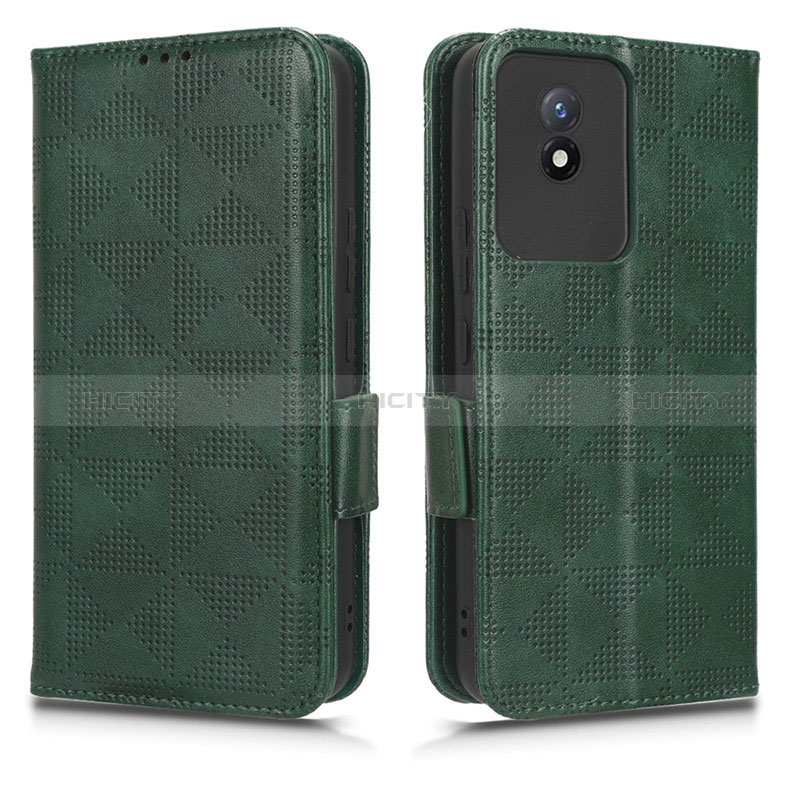 Funda de Cuero Cartera con Soporte Carcasa C02X para Vivo Y02t Verde