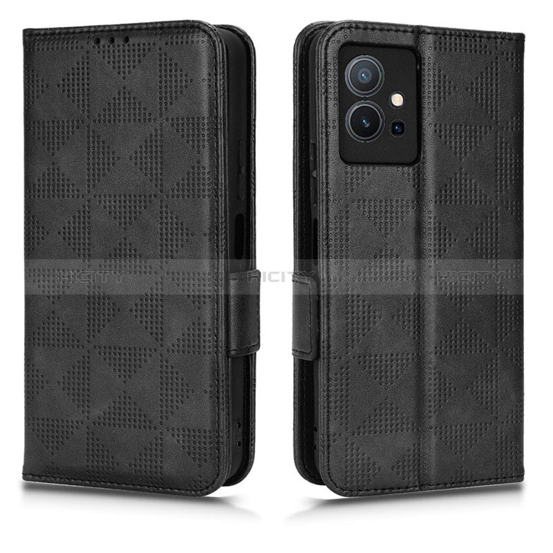 Funda de Cuero Cartera con Soporte Carcasa C02X para Vivo Y52t 5G Negro