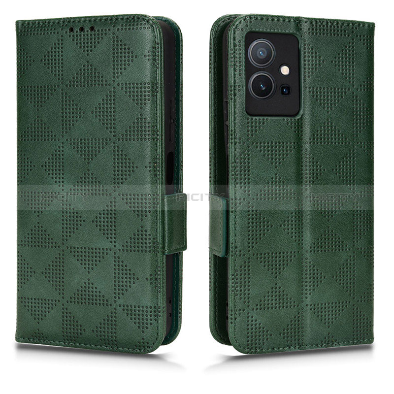 Funda de Cuero Cartera con Soporte Carcasa C02X para Vivo Y55s 5G Verde