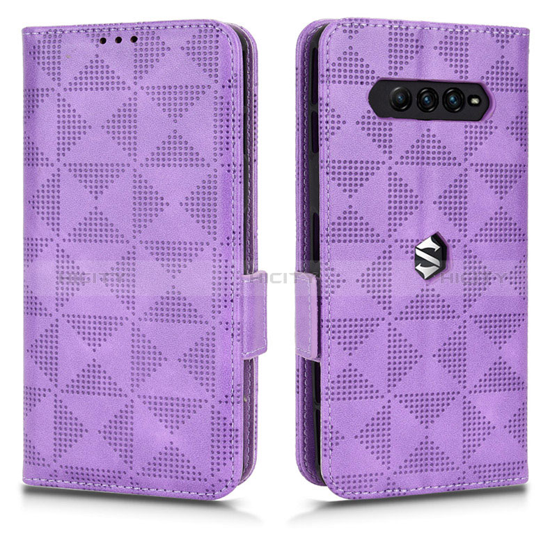 Funda de Cuero Cartera con Soporte Carcasa C02X para Xiaomi Black Shark 4 Pro 5G Morado