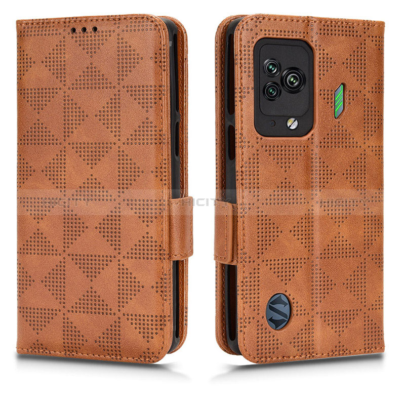 Funda de Cuero Cartera con Soporte Carcasa C02X para Xiaomi Black Shark 5 5G Marron