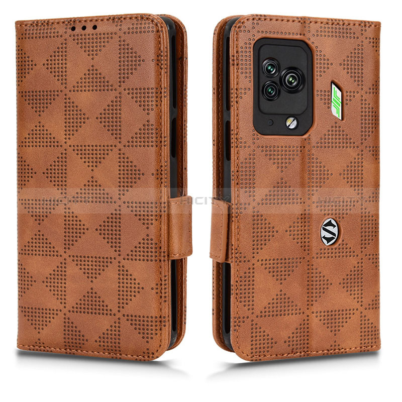 Funda de Cuero Cartera con Soporte Carcasa C02X para Xiaomi Black Shark 5 Pro 5G Marron