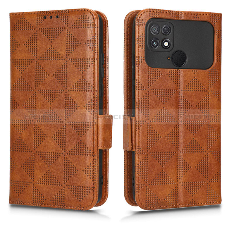 Funda de Cuero Cartera con Soporte Carcasa C02X para Xiaomi Poco C40 Marron