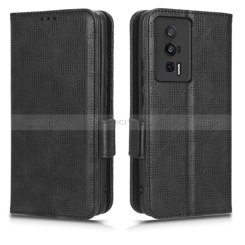 Funda de Cuero Cartera con Soporte Carcasa C02X para Xiaomi Poco F5 Pro 5G Negro