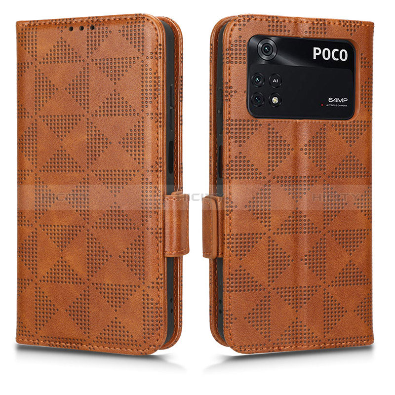 Funda de Cuero Cartera con Soporte Carcasa C02X para Xiaomi Poco M4 Pro 4G