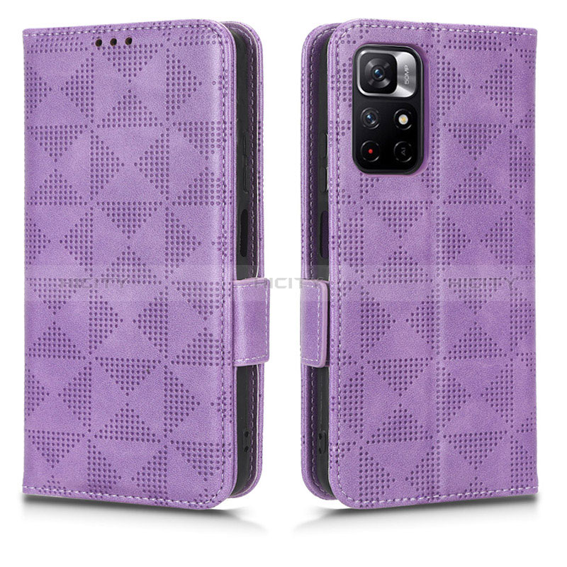 Funda de Cuero Cartera con Soporte Carcasa C02X para Xiaomi Poco M4 Pro 5G Morado