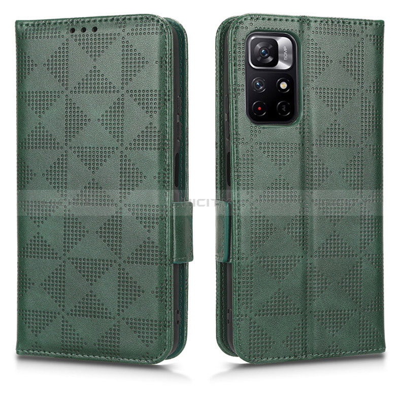 Funda de Cuero Cartera con Soporte Carcasa C02X para Xiaomi Poco M4 Pro 5G Verde