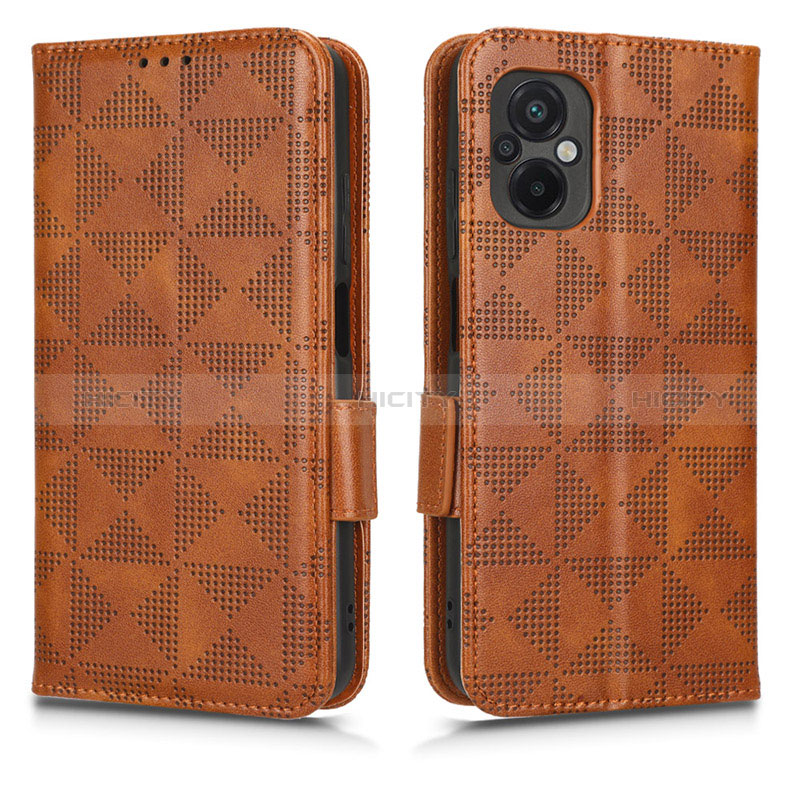 Funda de Cuero Cartera con Soporte Carcasa C02X para Xiaomi Poco M5 4G Marron