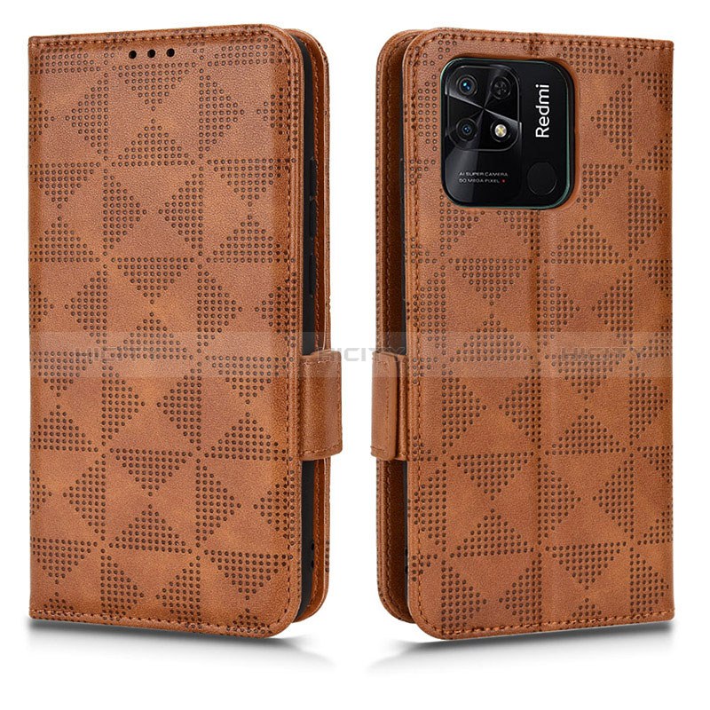 Funda de Cuero Cartera con Soporte Carcasa C02X para Xiaomi Redmi 10C 4G Marron