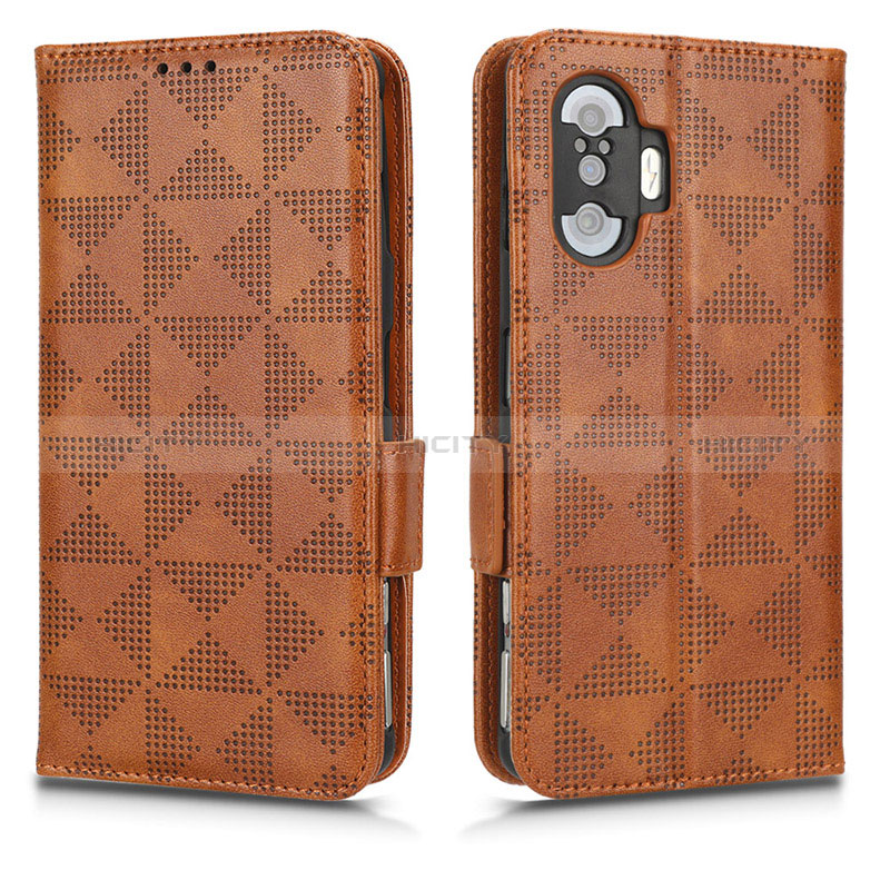 Funda de Cuero Cartera con Soporte Carcasa C02X para Xiaomi Redmi K40 Gaming 5G Marron