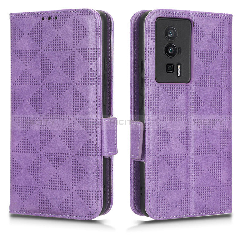 Funda de Cuero Cartera con Soporte Carcasa C02X para Xiaomi Redmi K60 5G Morado