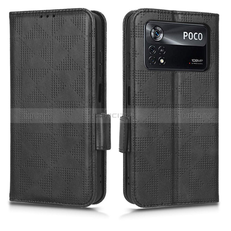 Funda de Cuero Cartera con Soporte Carcasa C02X para Xiaomi Redmi Note 11E Pro 5G Negro