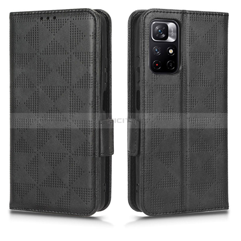 Funda de Cuero Cartera con Soporte Carcasa C02X para Xiaomi Redmi Note 11T 5G Negro