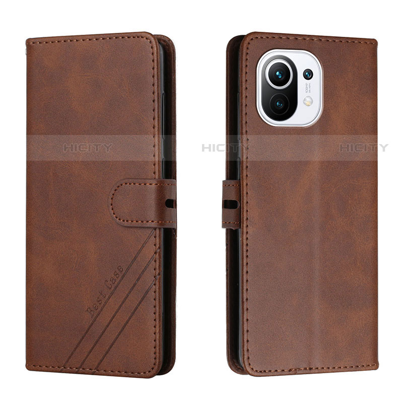 Funda de Cuero Cartera con Soporte Carcasa C03 para Xiaomi Mi 11 5G Marron