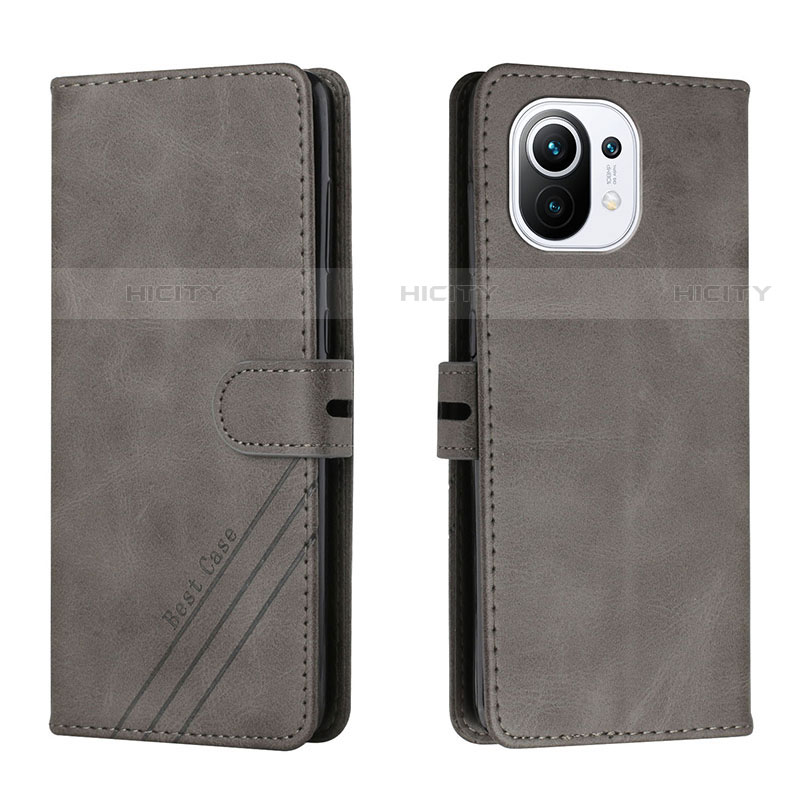 Funda de Cuero Cartera con Soporte Carcasa C03 para Xiaomi Mi 11 Lite 4G Gris