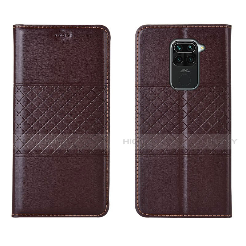 Funda de Cuero Cartera con Soporte Carcasa C03 para Xiaomi Redmi Note 9 Marron