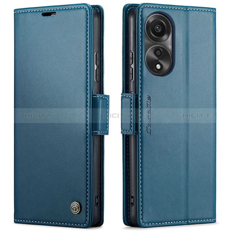 Funda de Cuero Cartera con Soporte Carcasa C03S para Oppo A78 4G Azul