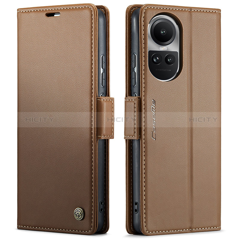 Funda de Cuero Cartera con Soporte Carcasa C03S para Oppo Reno10 5G Marron