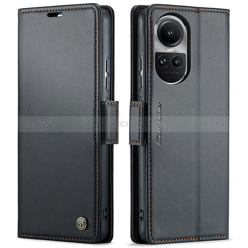 Funda de Cuero Cartera con Soporte Carcasa C03S para Oppo Reno10 5G Negro