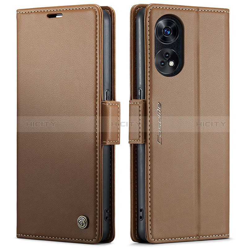 Funda de Cuero Cartera con Soporte Carcasa C03S para Oppo Reno8 T 4G Marron