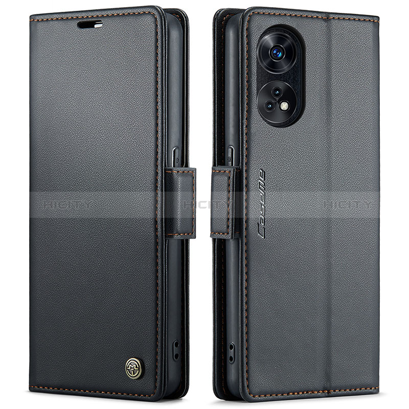 Funda de Cuero Cartera con Soporte Carcasa C03S para Oppo Reno8 T 4G Negro