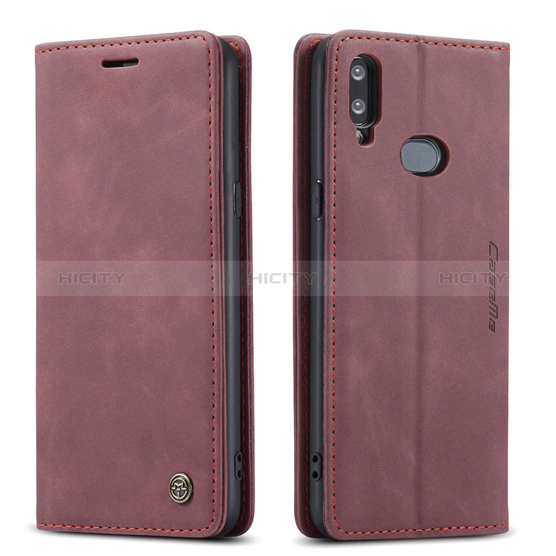 Funda de Cuero Cartera con Soporte Carcasa C03S para Samsung Galaxy A10s Rojo Rosa