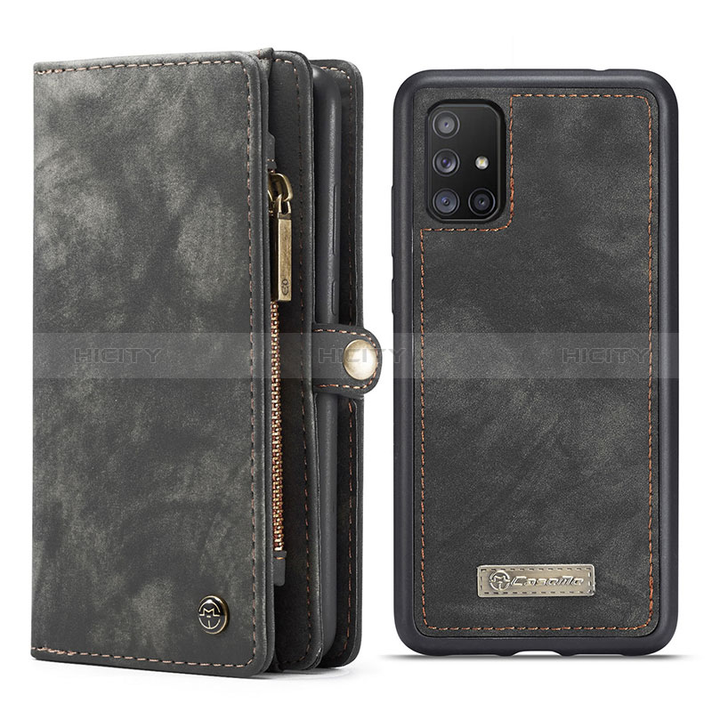 Funda de Cuero Cartera con Soporte Carcasa C03S para Samsung Galaxy A51 4G Negro