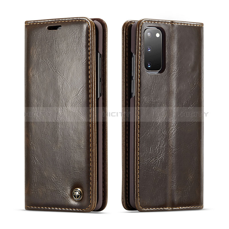 Funda de Cuero Cartera con Soporte Carcasa C03S para Samsung Galaxy S20 5G Marron