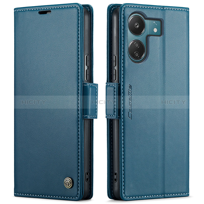 Funda de Cuero Cartera con Soporte Carcasa C03S para Xiaomi Poco C65 Azul