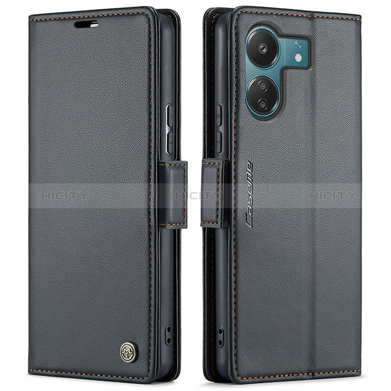 Funda de Cuero Cartera con Soporte Carcasa C03S para Xiaomi Poco C65 Negro