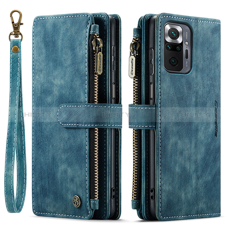 Funda de Cuero Cartera con Soporte Carcasa C03S para Xiaomi Redmi Note 10 Pro 4G Azul