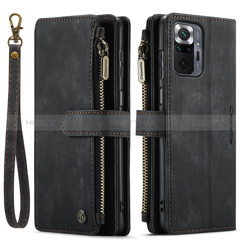 Funda de Cuero Cartera con Soporte Carcasa C03S para Xiaomi Redmi Note 10 Pro 4G Negro