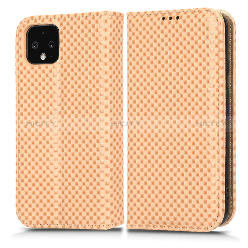 Funda de Cuero Cartera con Soporte Carcasa C03X para Google Pixel 4 XL Oro