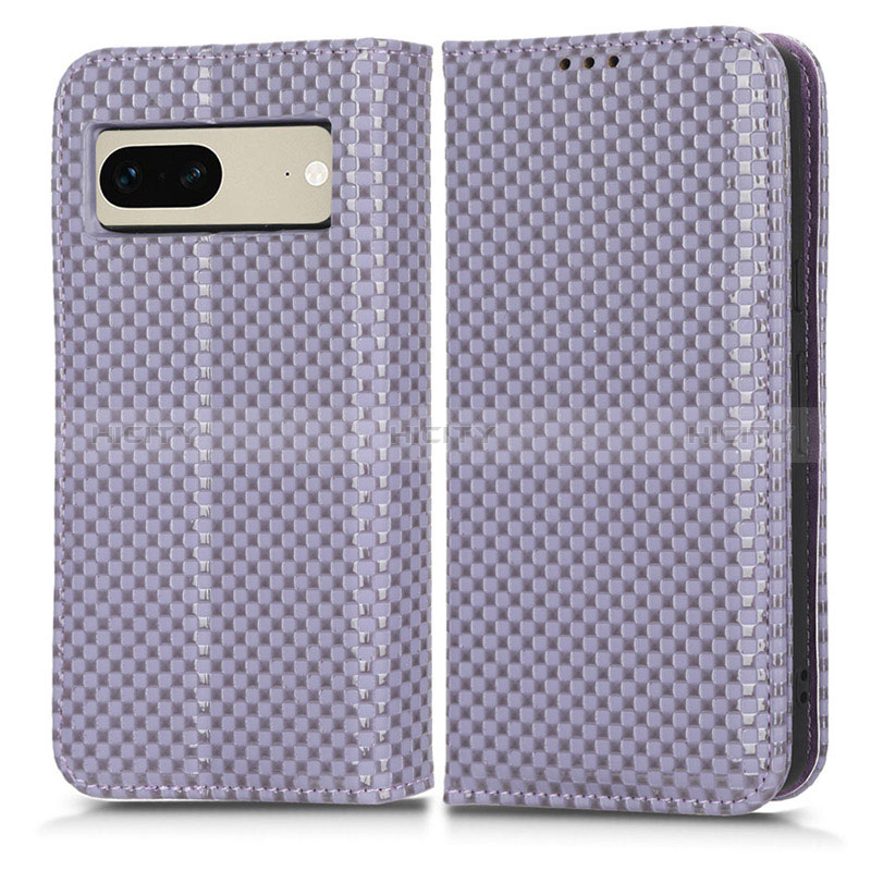 Funda de Cuero Cartera con Soporte Carcasa C03X para Google Pixel 7 5G Morado