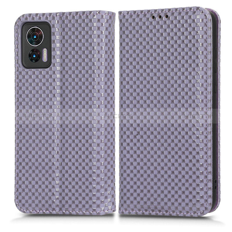 Funda de Cuero Cartera con Soporte Carcasa C03X para Motorola Moto Edge 30 Lite 5G Morado