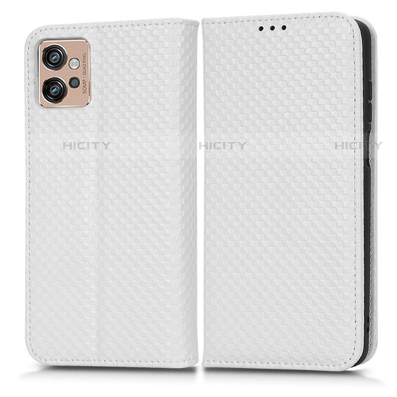 Funda de Cuero Cartera con Soporte Carcasa C03X para Motorola Moto G32 Blanco