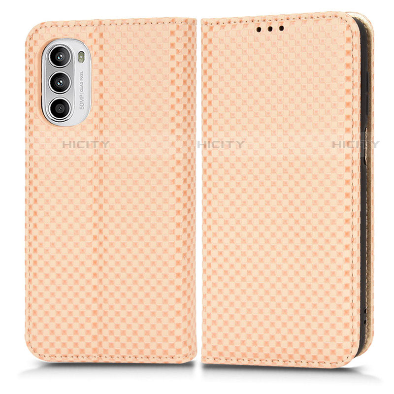 Funda de Cuero Cartera con Soporte Carcasa C03X para Motorola MOTO G52 Oro