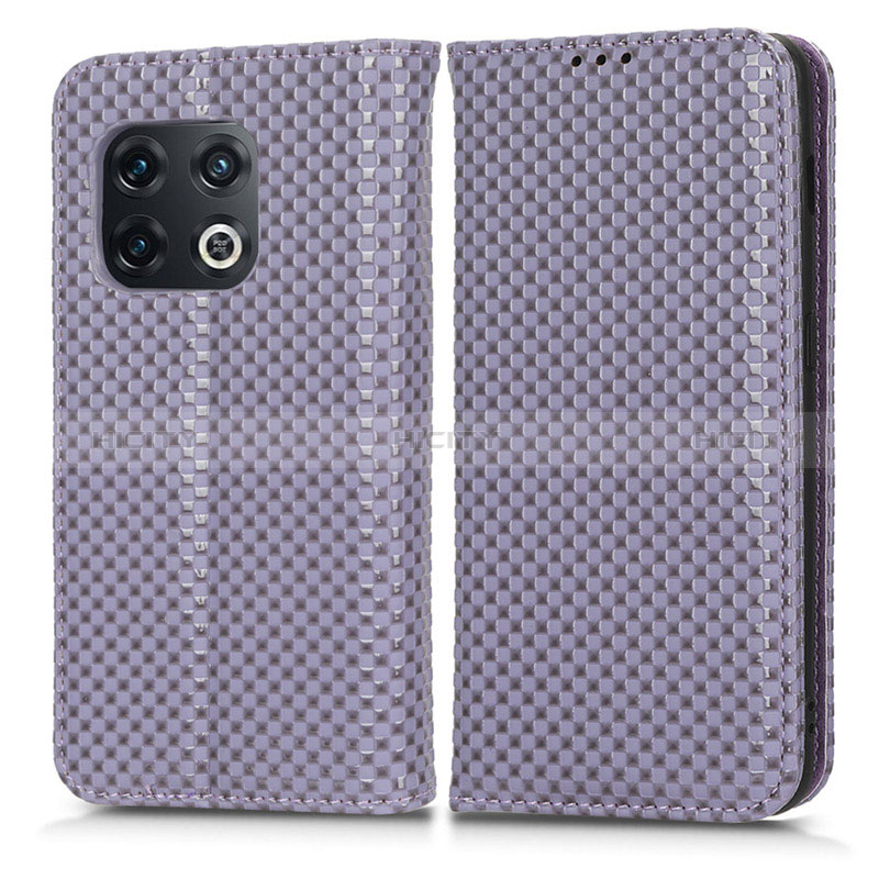 Funda de Cuero Cartera con Soporte Carcasa C03X para OnePlus 10 Pro 5G Morado