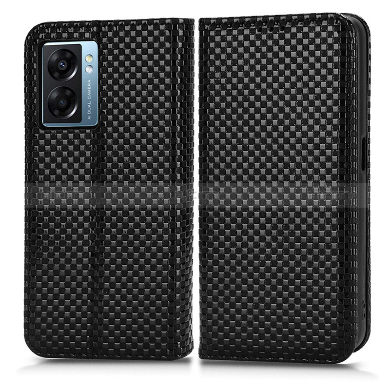 Funda de Cuero Cartera con Soporte Carcasa C03X para Oppo K10 5G India Negro