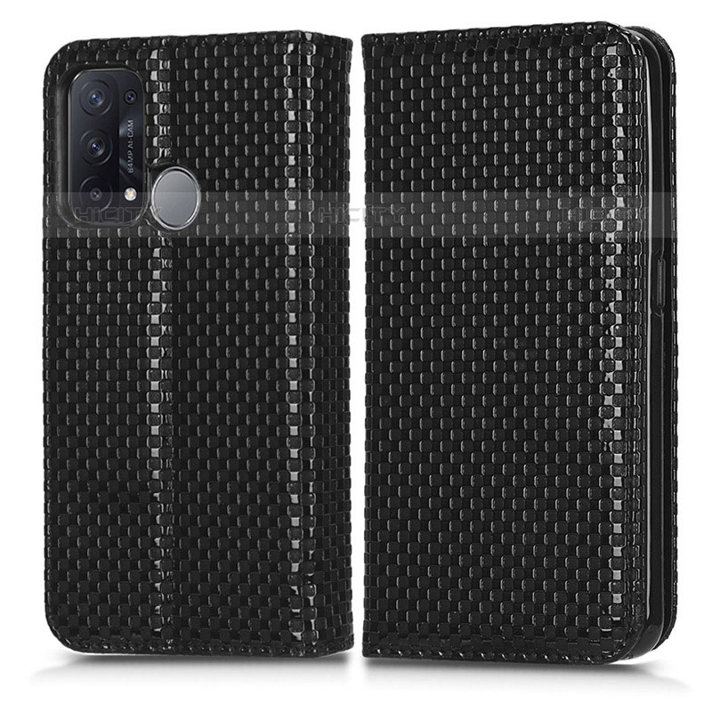 Funda de Cuero Cartera con Soporte Carcasa C03X para Oppo Reno5 A Negro