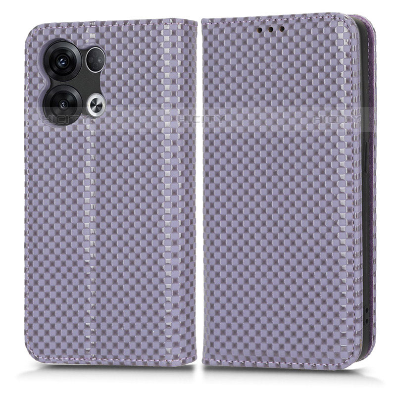 Funda de Cuero Cartera con Soporte Carcasa C03X para Oppo Reno8 5G Morado