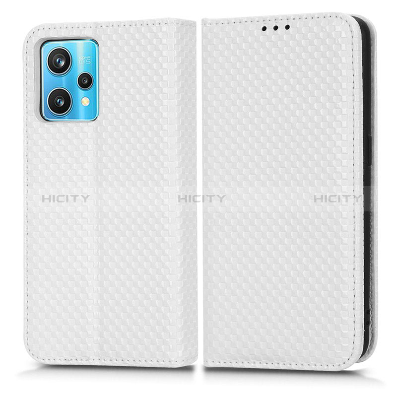 Funda de Cuero Cartera con Soporte Carcasa C03X para Realme 9 4G Blanco