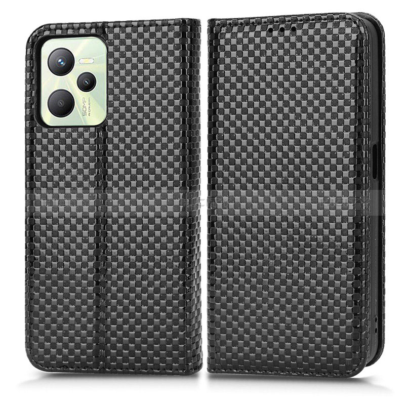 Funda de Cuero Cartera con Soporte Carcasa C03X para Realme C35 Negro