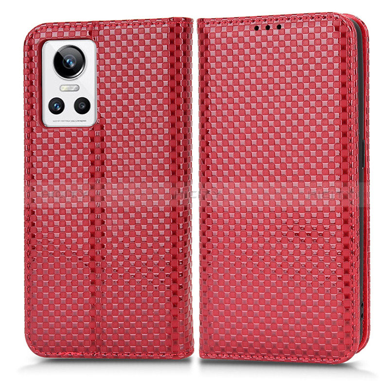 Funda de Cuero Cartera con Soporte Carcasa C03X para Realme GT Neo3 5G Rojo