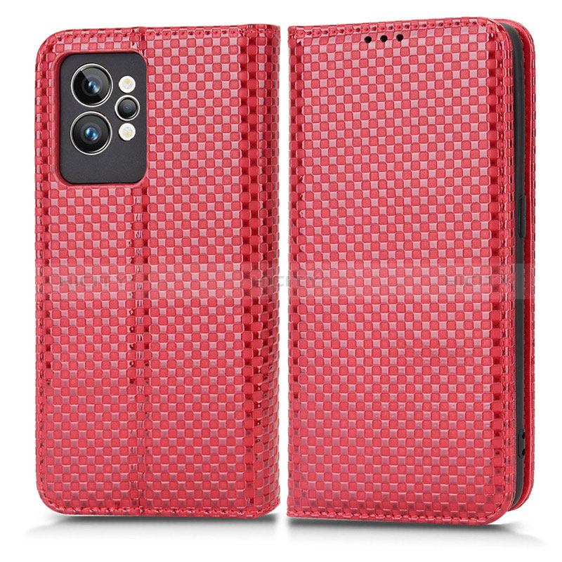 Funda de Cuero Cartera con Soporte Carcasa C03X para Realme GT2 Pro 5G Rojo