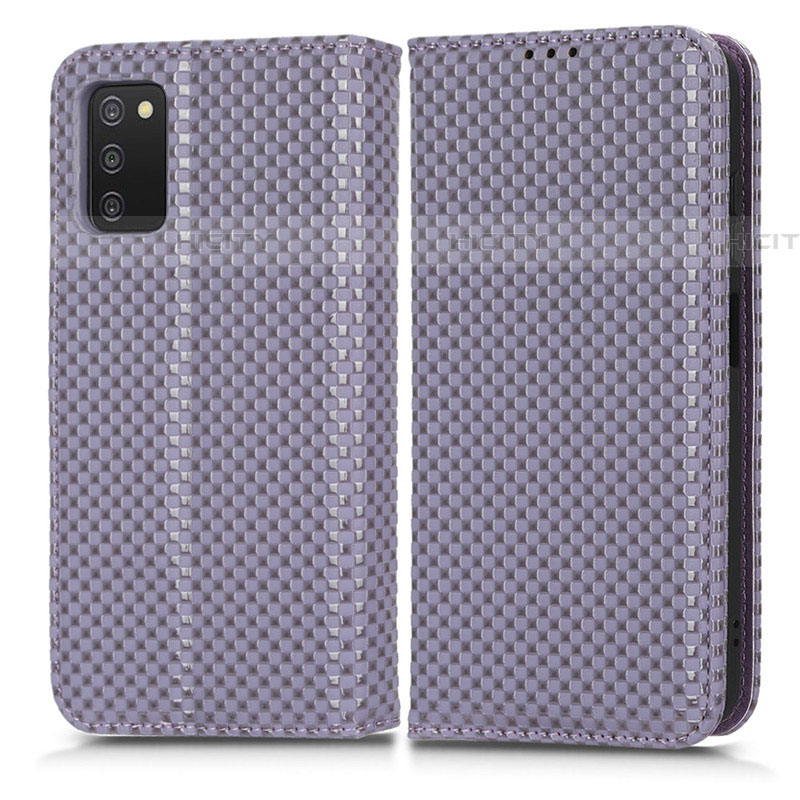 Funda de Cuero Cartera con Soporte Carcasa C03X para Samsung Galaxy A03s Morado