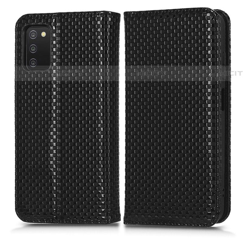 Funda de Cuero Cartera con Soporte Carcasa C03X para Samsung Galaxy A03s Negro