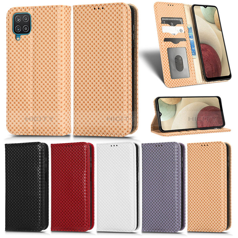 Funda de Cuero Cartera con Soporte Carcasa C03X para Samsung Galaxy A12